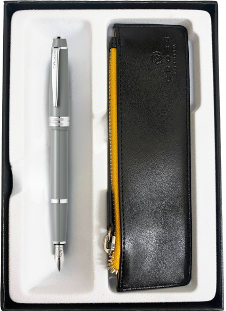 Cross Bailey Light Fountain Pen Gift Set - Grey Chrome Trim